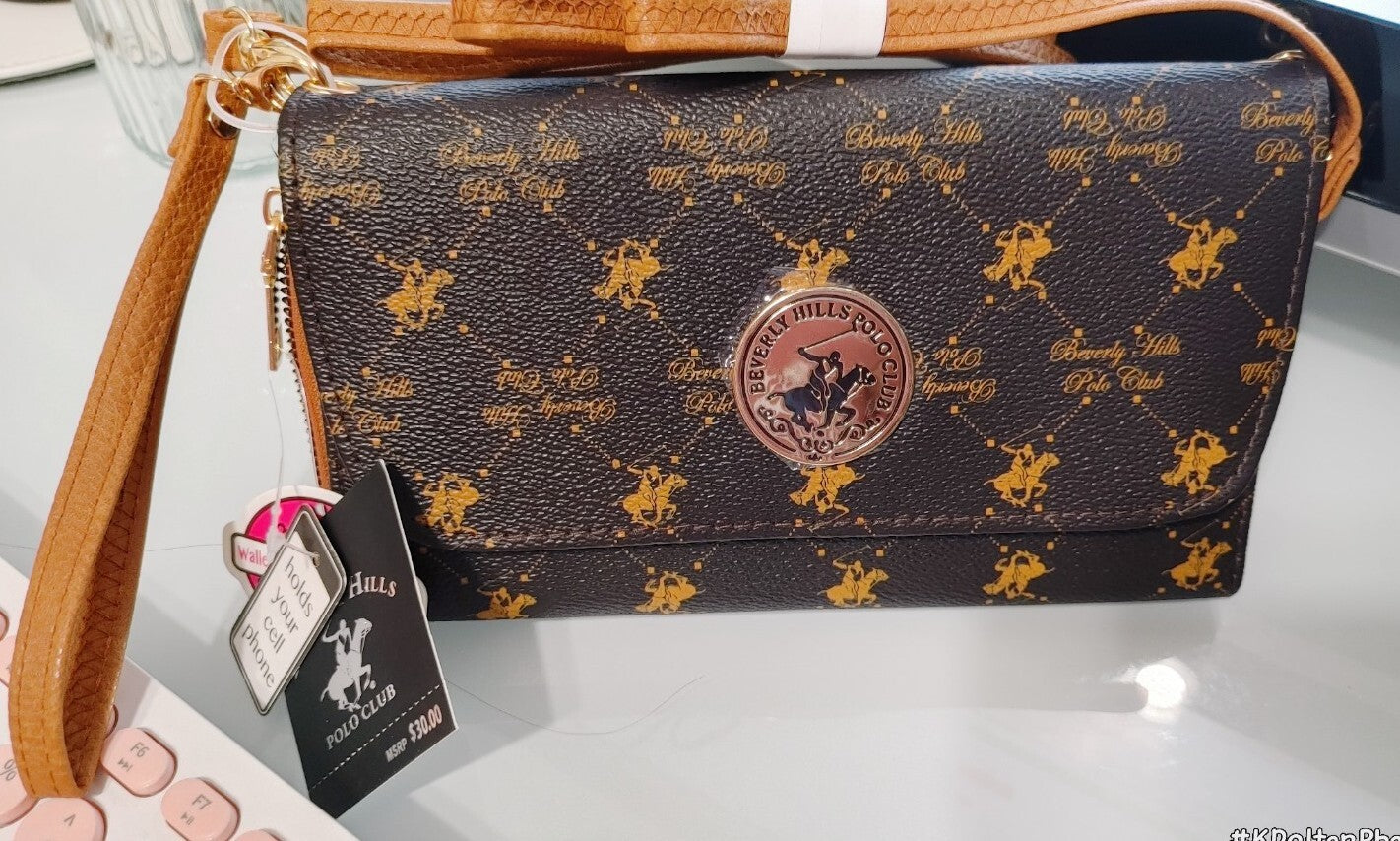 Beverly Hills Polo Club Wallet Crossbody bag (Brown) NEW w/ Tags