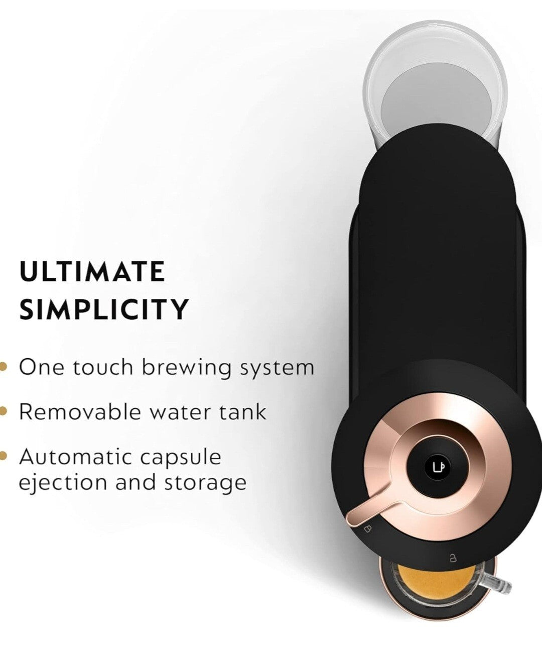 Vertuo Coffee and Espresso Maker, Black Matte Rose Gold New Openbox