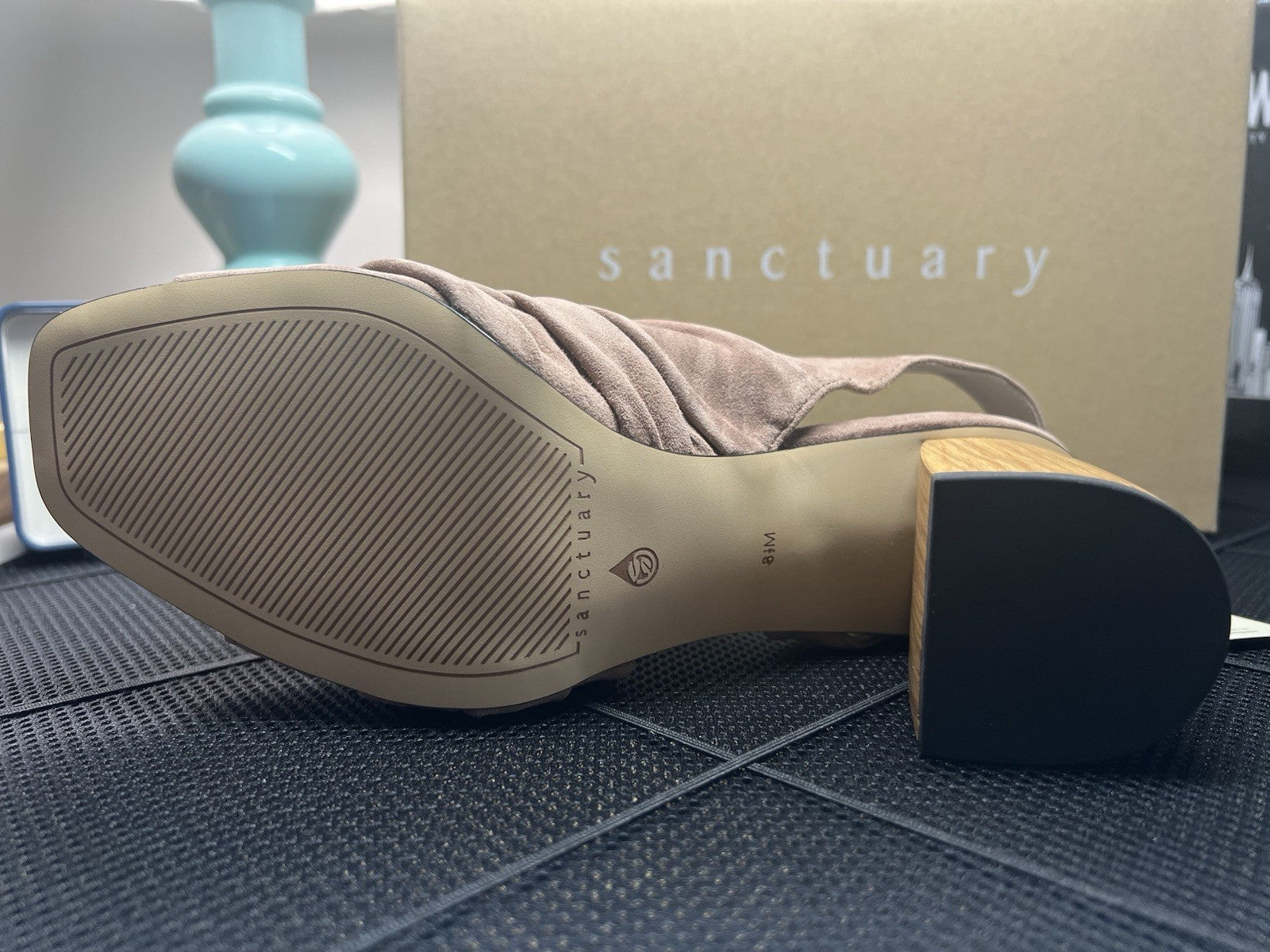Sanctuary Regal Slouchy Asymmetric  Desert Taupe Sz 8.5 Wood Block Heel MSRP$139
