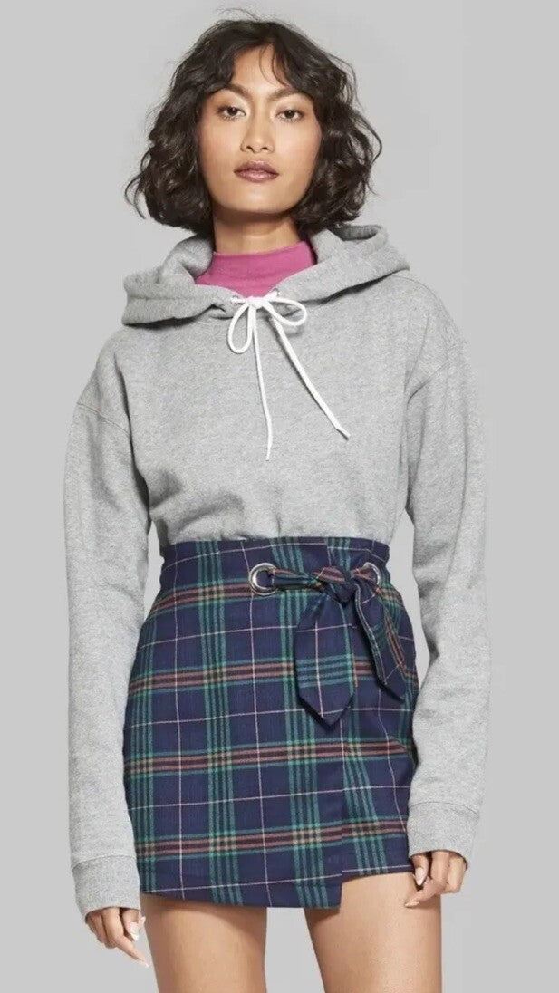 Wild Fable Women’s Heather Grey Cropped Hoodie Long Sleeve Medium NWT SRP$18