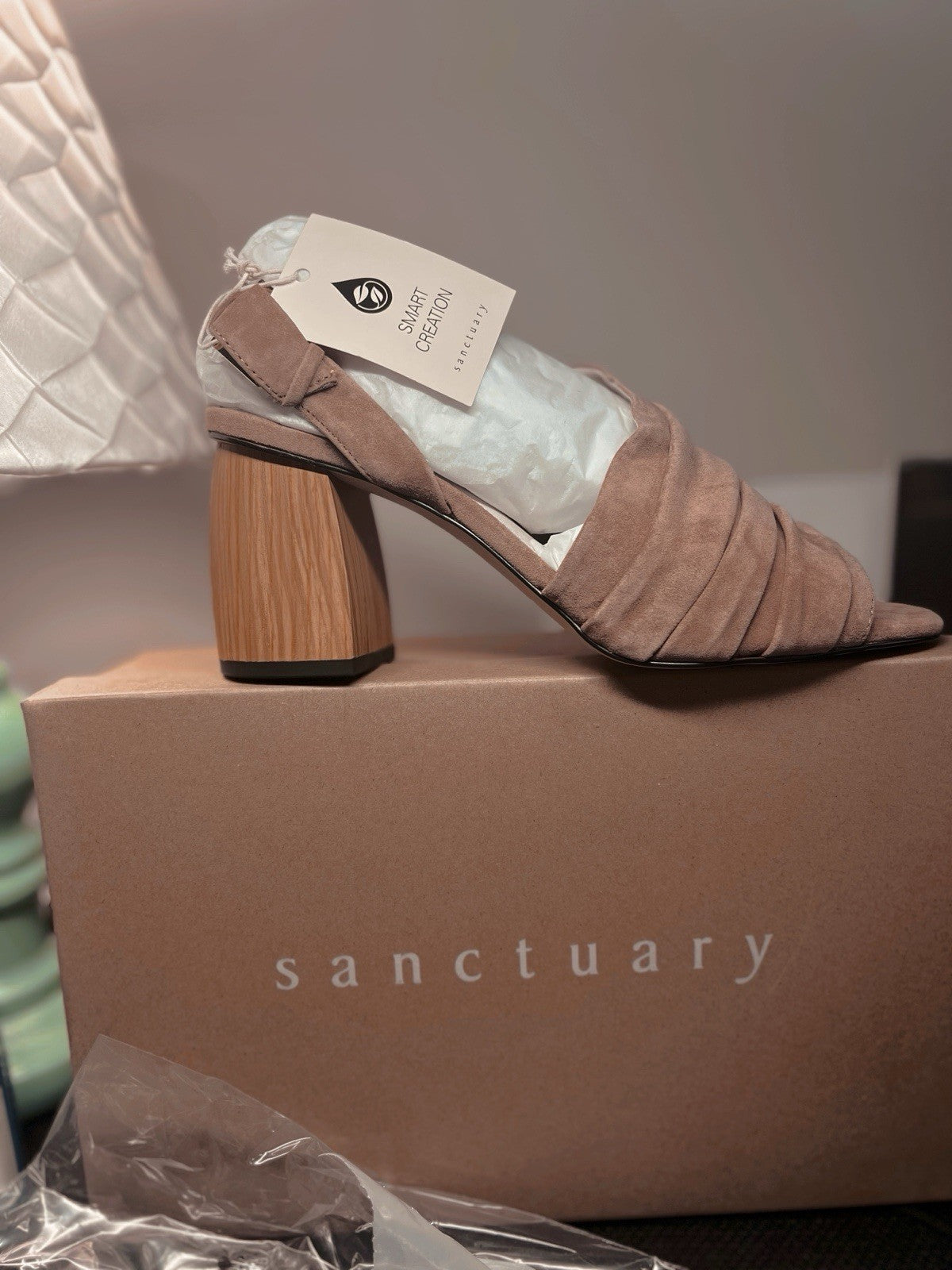 Sanctuary Regal Slouchy Asymmetric  Desert Taupe Sz 8.5 Wood Block Heel MSRP$139