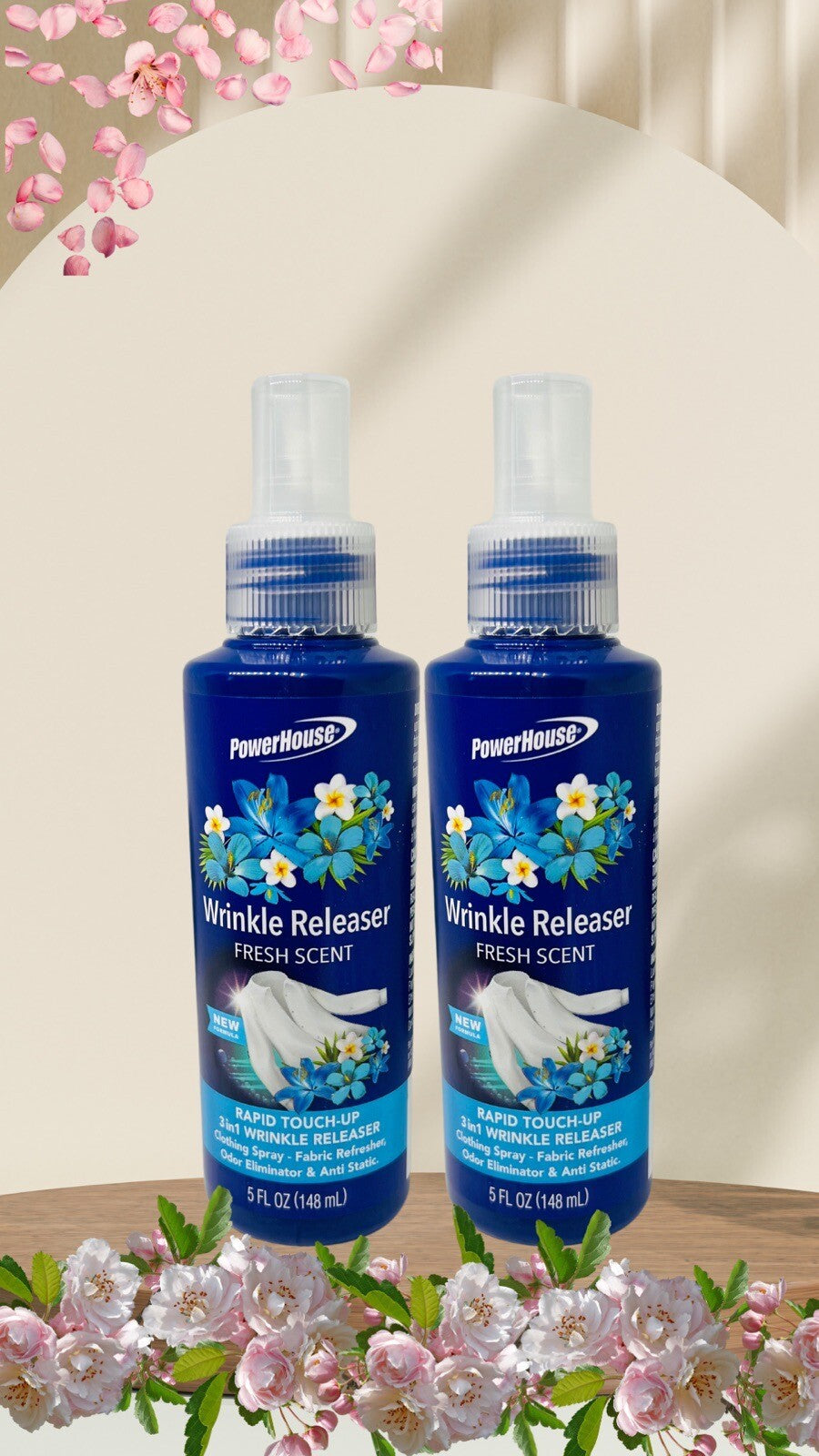 Powerhouse Wrinkle Releaser Rapid Touch Up Fabric Spray FRESH Scent 5fl oz 2Pack