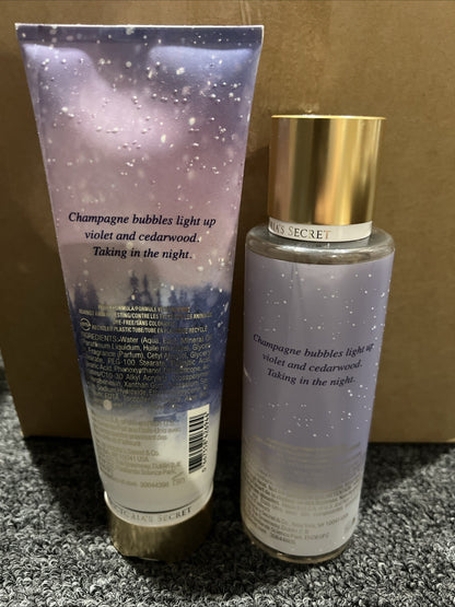 NIGHTSIP Violet Petals & Champagne Victoria’s Secret Fragrance Mist & Lotion 2pc