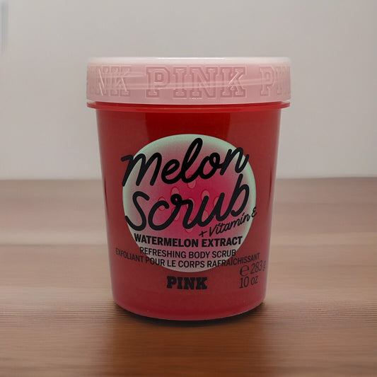 VICTORIAS SECRET PINK MELON REFRESHING BODY SCRUB EXFOLIANT VITAMIN E  10 oz NEW
