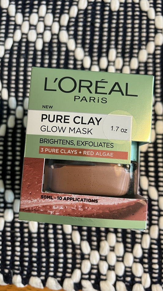 L’Oreal Paris Pure Clay Glow Mask Brightens, Exfoliates  1.7 fl oz