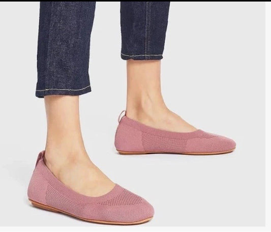 fitflop™ Women's 6.5 Allegro Multi-Knit Ballet Pumps Slip-On Shoes in Warm Rose