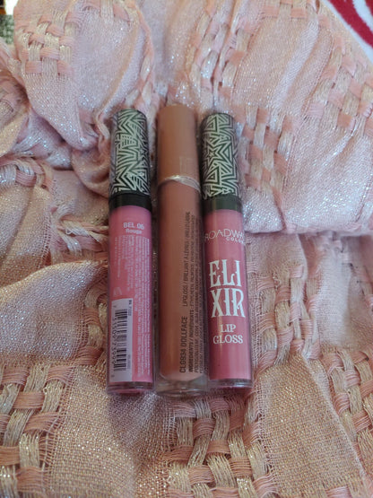 L.A. COLORS Lip gloss set CLG934 ~Dollface With 2 Broadway Colors lipgloss