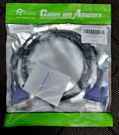 New Rankie VGA to VGA Monitor Cable 6 Feet R-1340-CB New VGA to VGA Cable