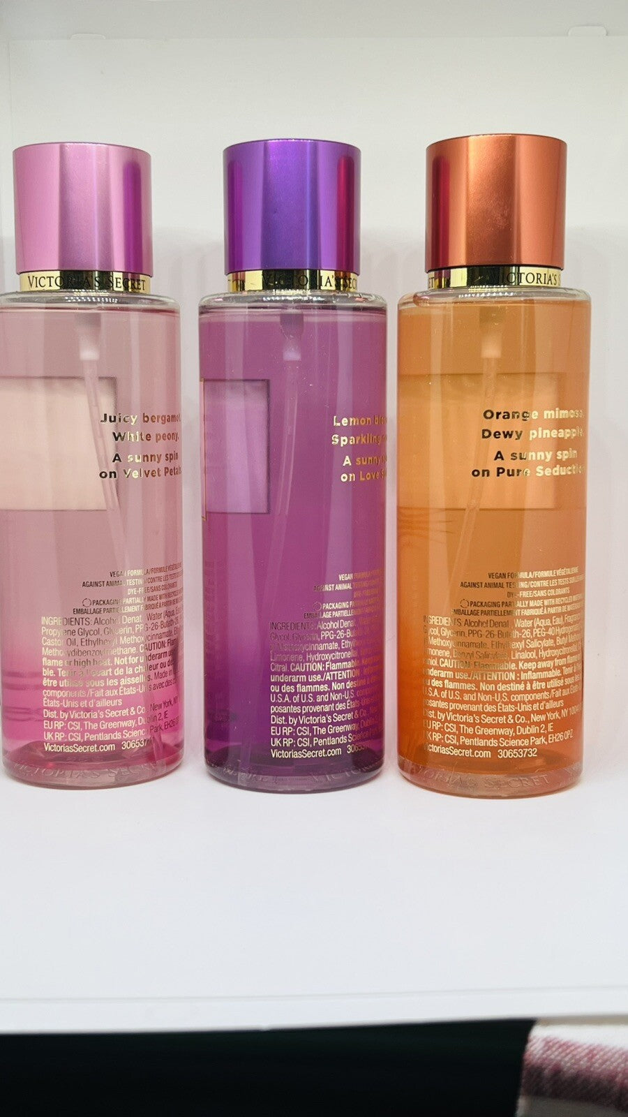 NEW VICTORIA’S SECRET VELVET PETALS,LOVE SPELL,& PURE SEDUCTION SOL  NEW In Box