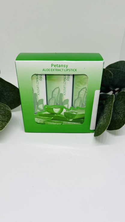 Aloe Vera Lipstick ,Lip Moisturizer Long Lasting Color Changing Petansy 3 Packs