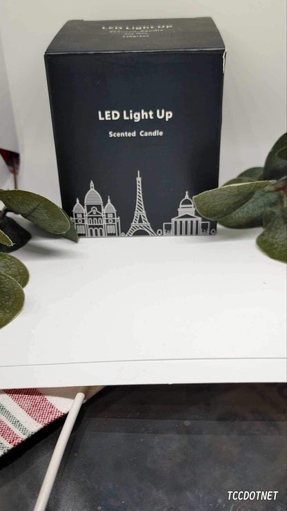 Light Sensitive LED Light Scented Candle, 4.9oz Home Scented Candle, Plated Cup 