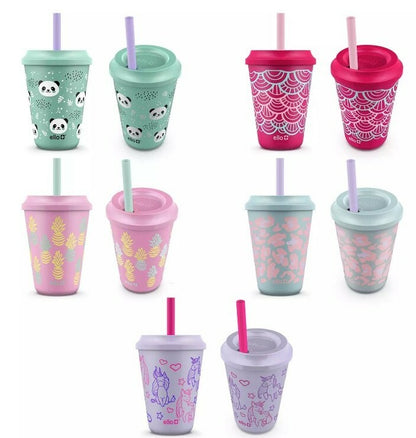 Ello Kids 12-Ounce Color Changing Tumblers with Lids & Straws 10 Pack New in Box