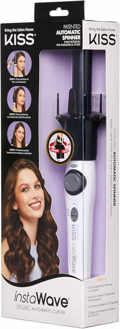 KISS Instawave Deluxe Automatic Rotating Curling Iron  1” Ceramic Ionic Wand
