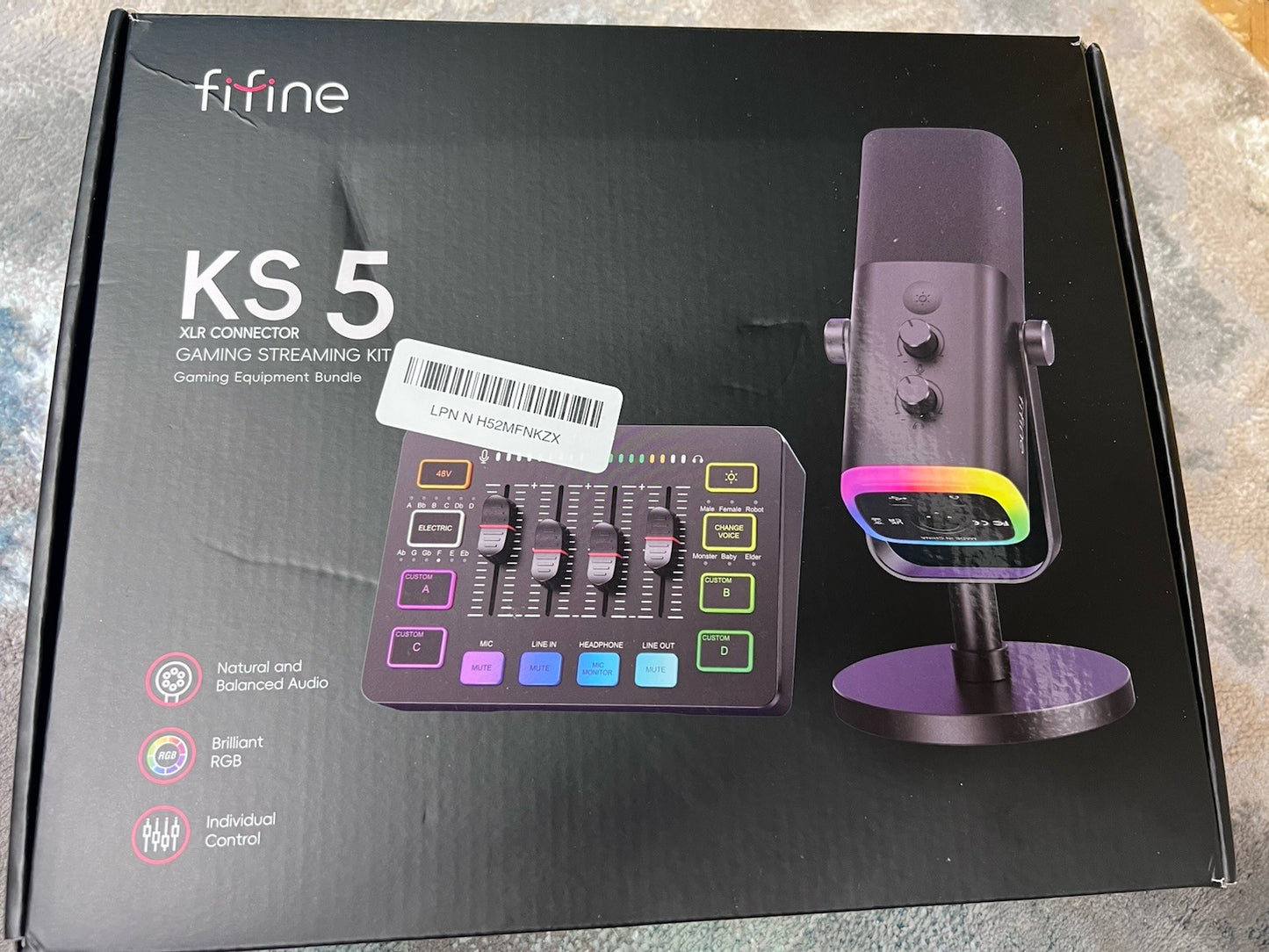 FIFINE Gaming Equipment Bundle, Dynamic XLR/USB Gaming Microphone Set With Mixer