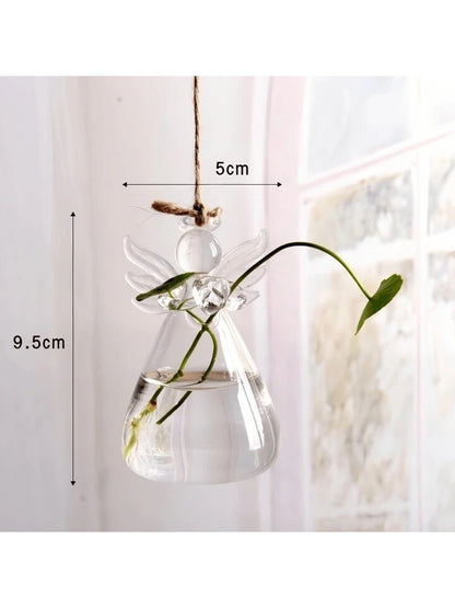 Flower vase Glass decor Angel Shaped Hydroponic Bottle Glass New