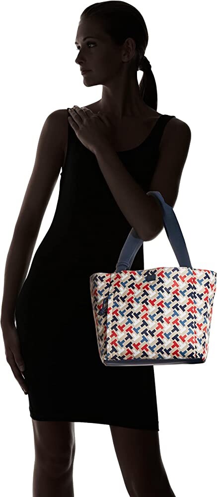 Tommy Hilfiger Handbag Tote with Pouch Multi Print Nylon SRP $138