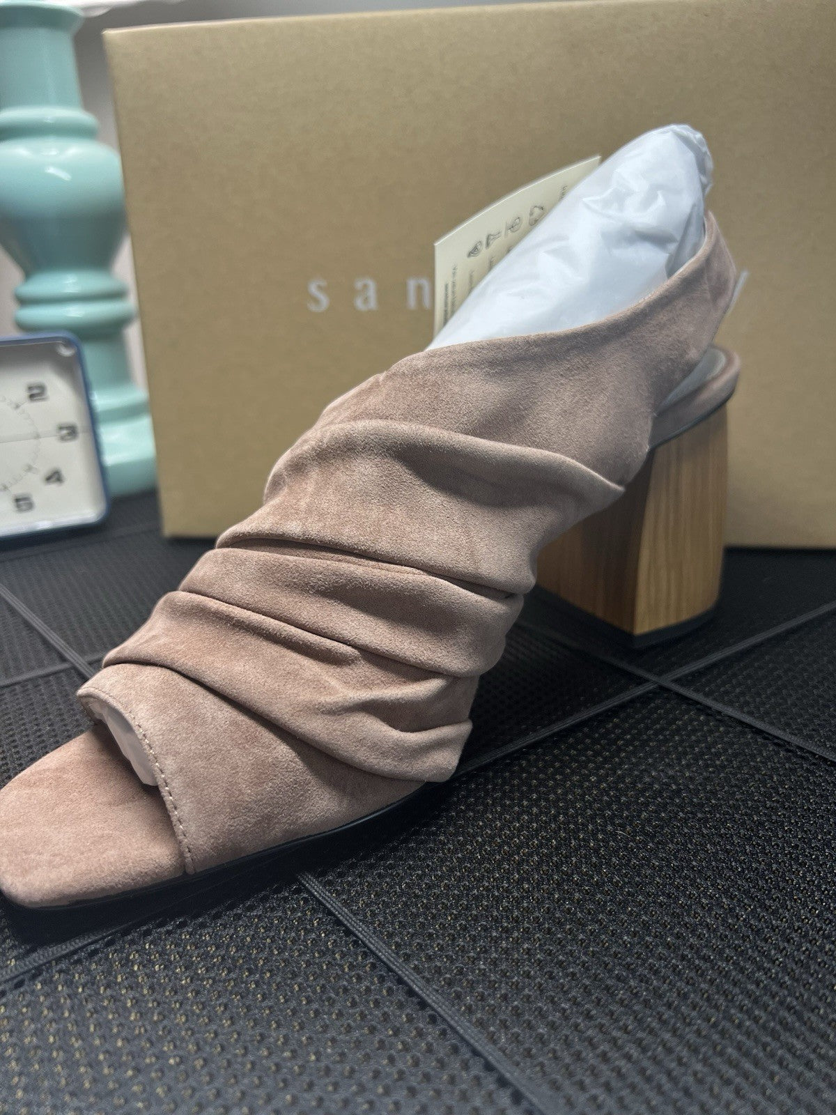 Sanctuary Regal Slouchy Asymmetric  Desert Taupe Sz 8.5 Wood Block Heel MSRP$139