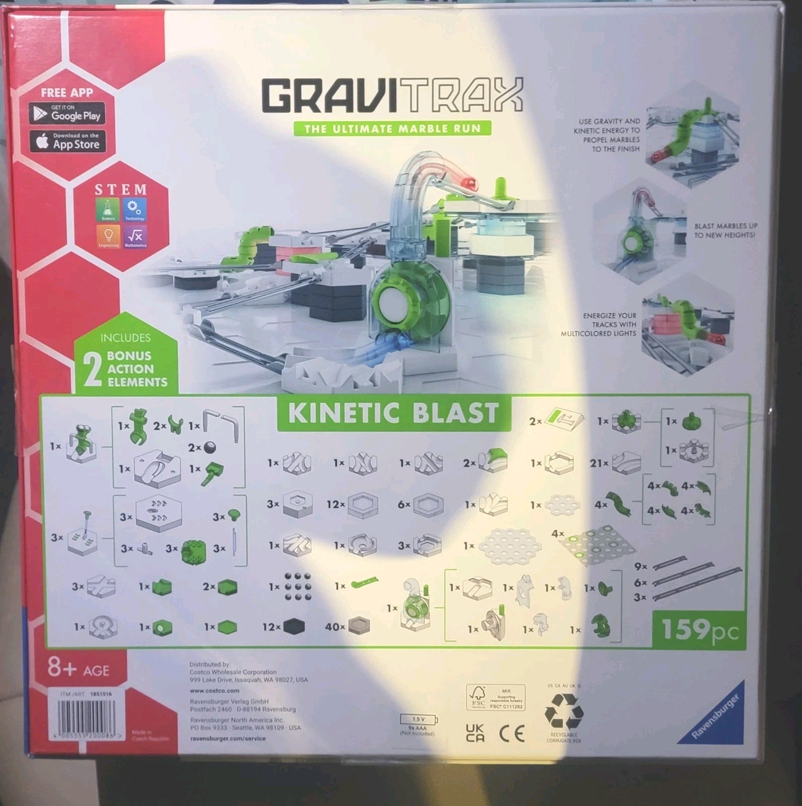 GraviTrax Kinetic Blast Marble Run Set 159pcs STEM Learning Toy