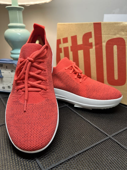 FitFlop Womens F-SPORTY UBERKNIT Athletic Sneakers Breathable Slip on NIN Red