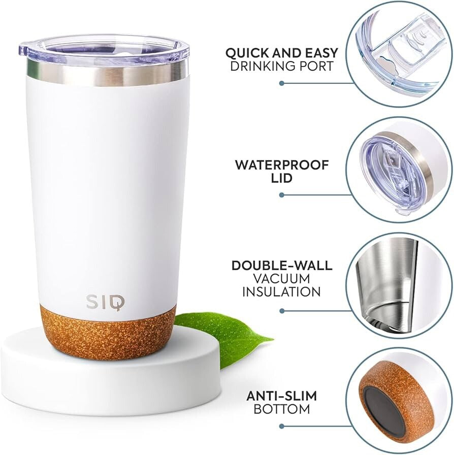 Travel Coffee Mug Spill Proof Insulated Tumbler with Lid, Leak Proof Stainless