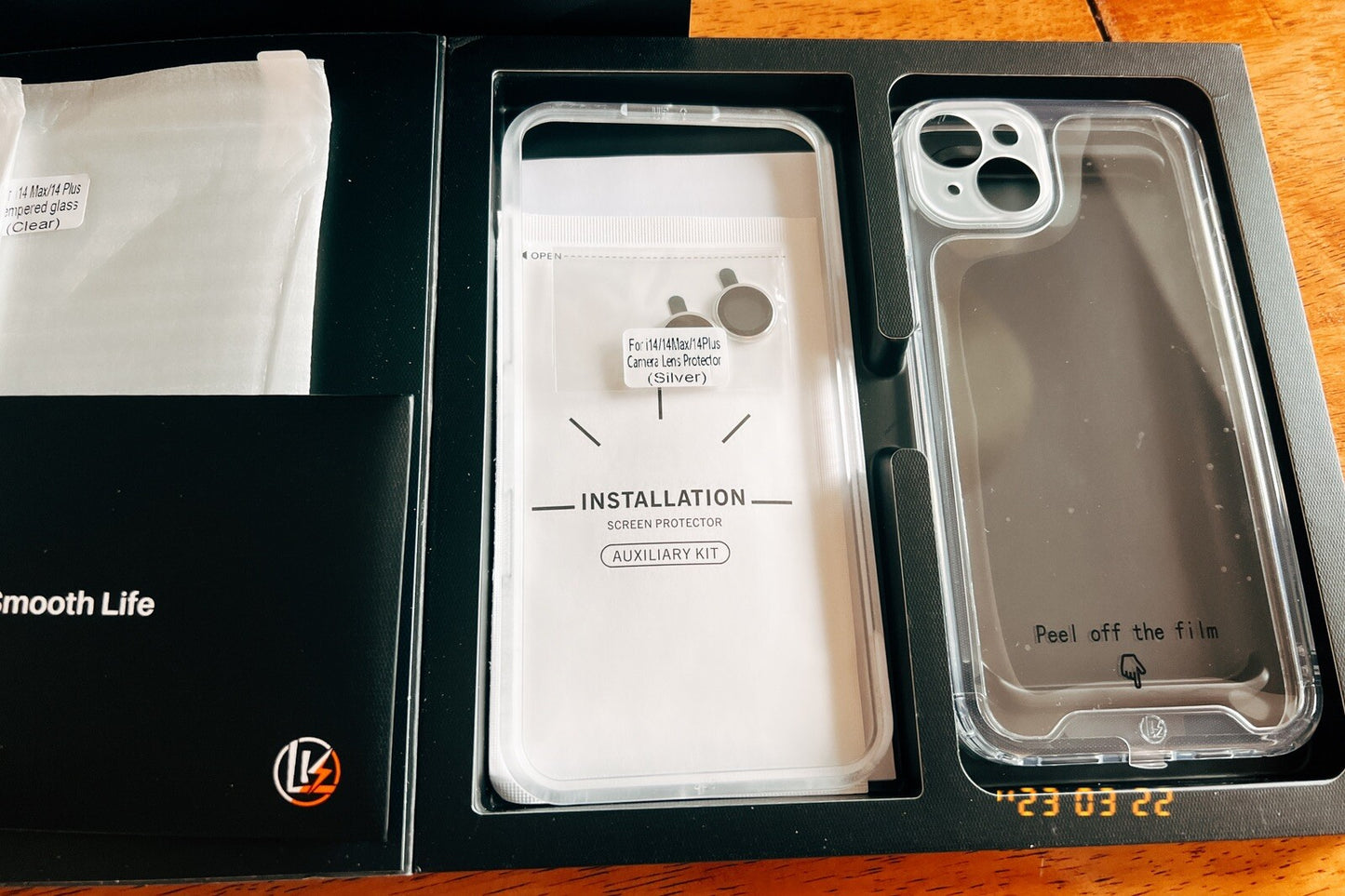 5-in-1 LK for iPhone 14 Max/Plus Case 2 Pack Tempered Glass Screen Protector
