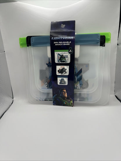 2022 Disney Pixar Toy story buzz light year 4 Pk Reusable Snack Bags new