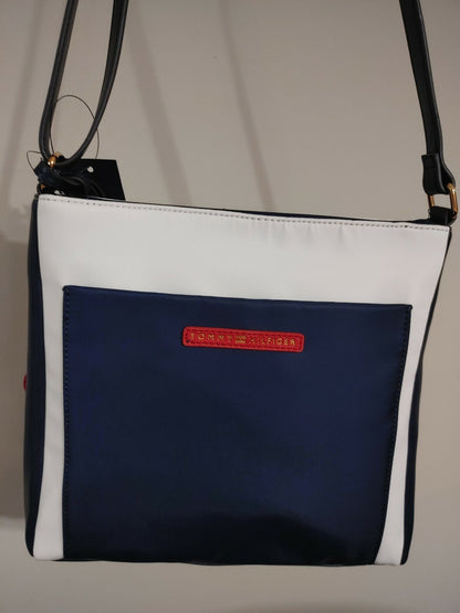 Tommy Hilfiger Shopper Nylon Bag Navy Blue/White/ Red w/ Pouch/Card Case