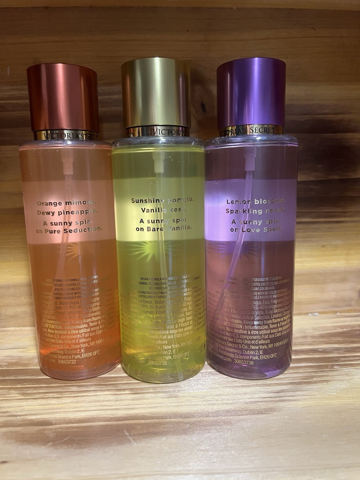 NEW VICTORIA’S SECRET BARE VANILLA,LOVE SPELL & PURE SEDUCTION SOL  NEW In Box