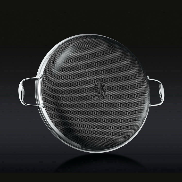 HexClad Hybrid Nonstick 14-Inch Frying Pan with Tempered Glass Lid - $219 MSRP