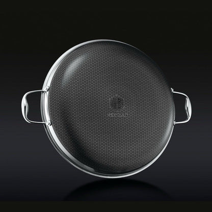 HexClad Hybrid Nonstick 14-Inch Frying Pan with Tempered Glass Lid - $219 MSRP