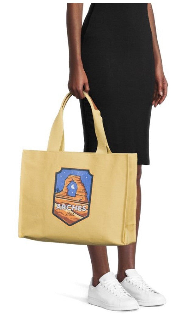 National Parks Women's Arches Tote Bag Yellow NWT