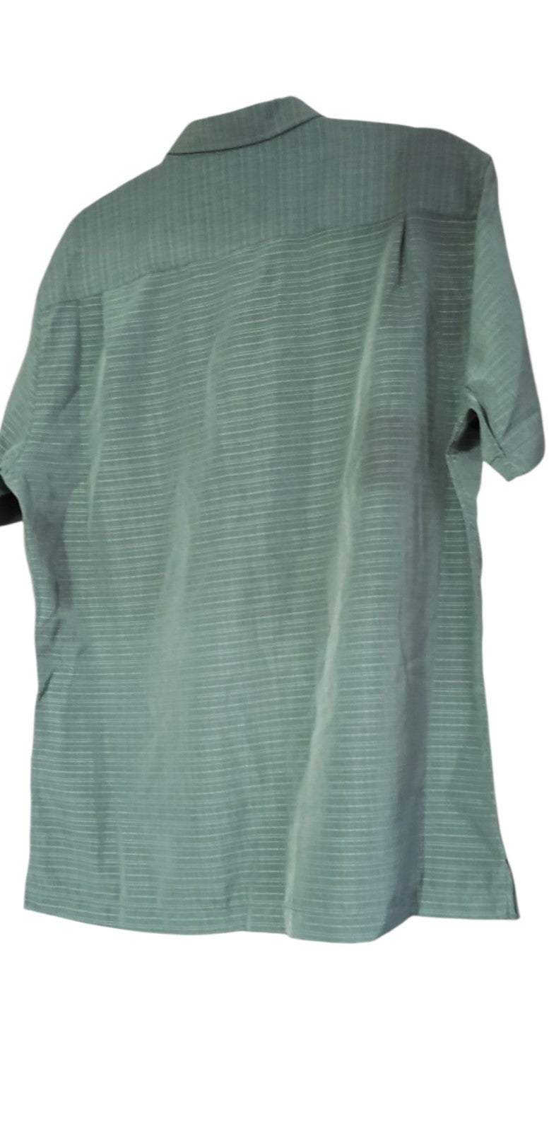 Van Heusen Dress Shirt Mens Size Large Green Solid 