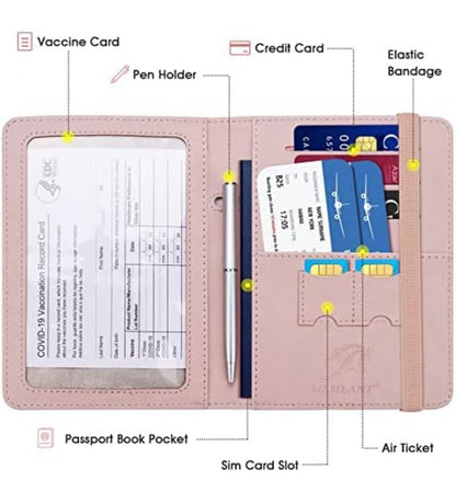 Passport & Vaccine Card Holder Hockey Design 6" X 4.5" New In Package