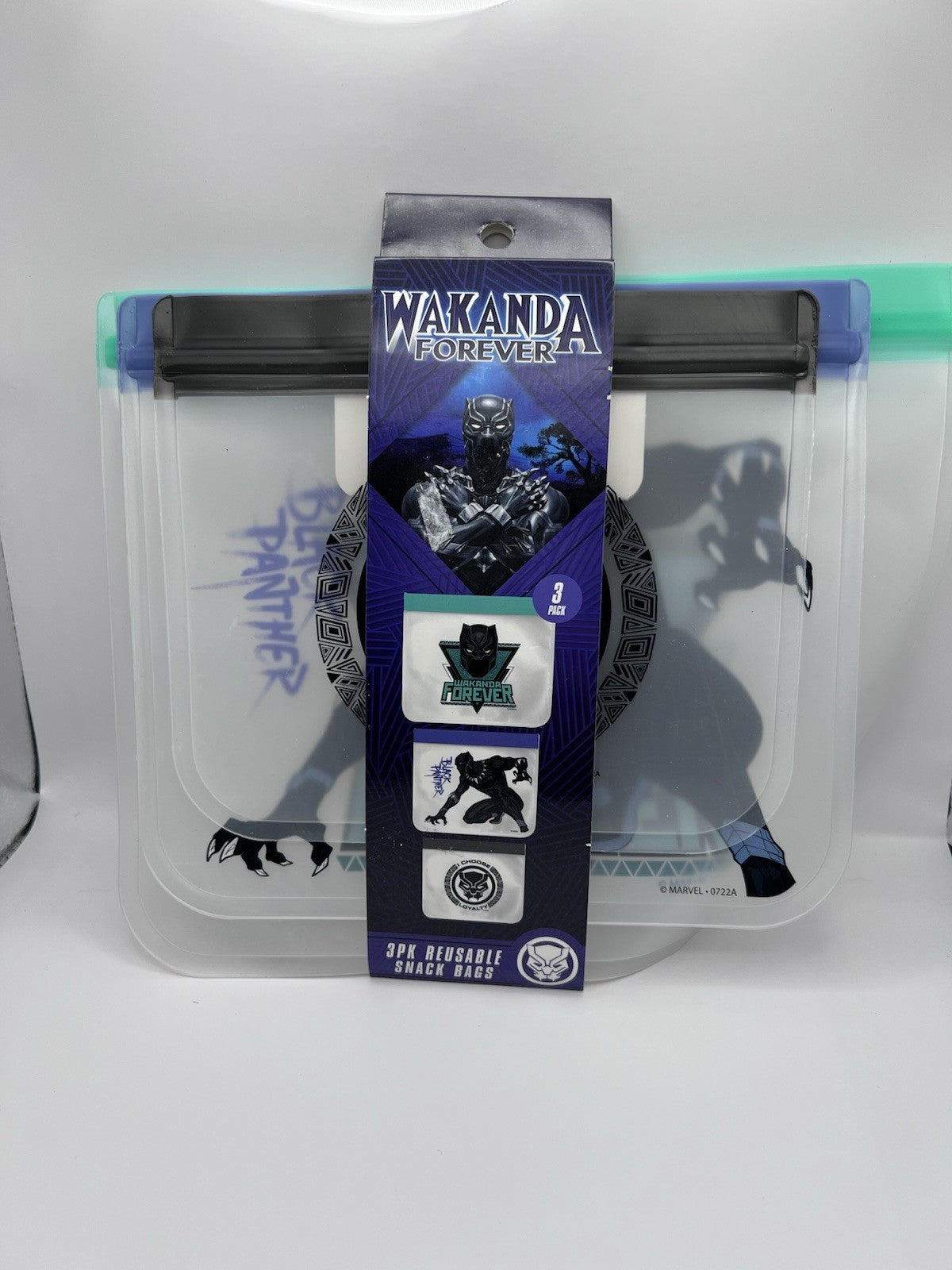 2022 Marvel Black panther Wakanda Forever 3Pk Reusable Snack Bags new