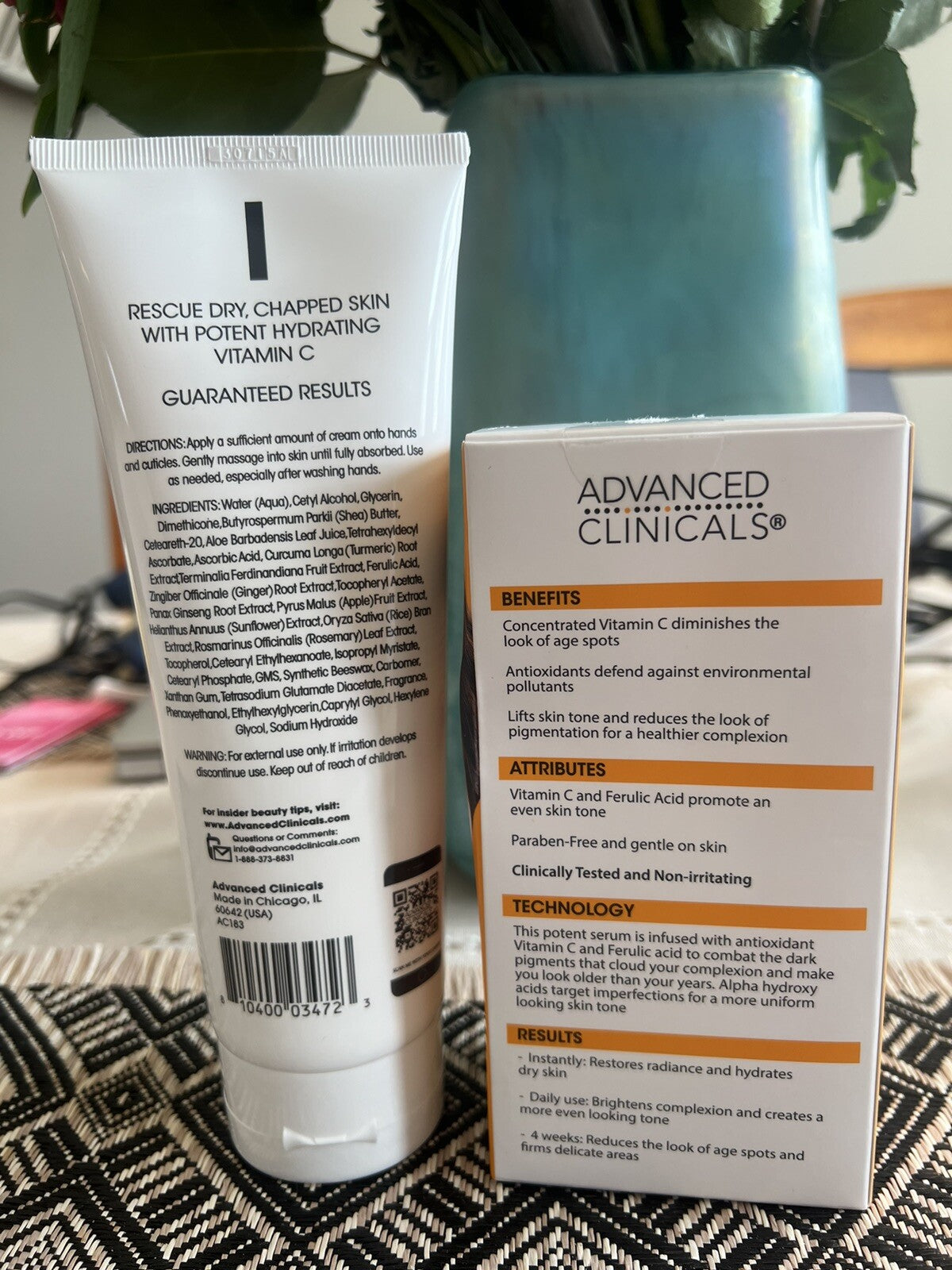 Advanced  Clinicals vitamin C Serum & Hand cream Set