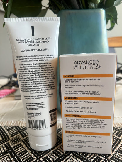 Advanced  Clinicals vitamin C Serum & Hand cream Set