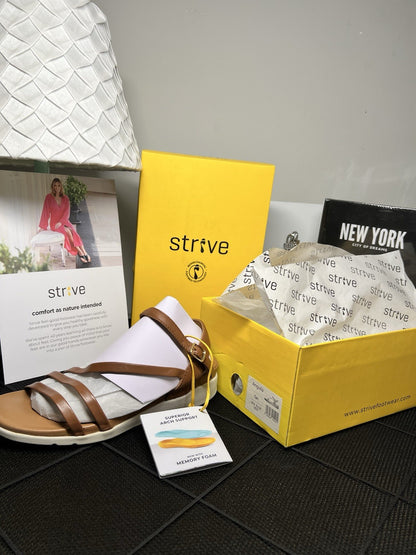 Strive Women's Anguila Sandal Tan  - 23121T, Tan Size 9 New in Box