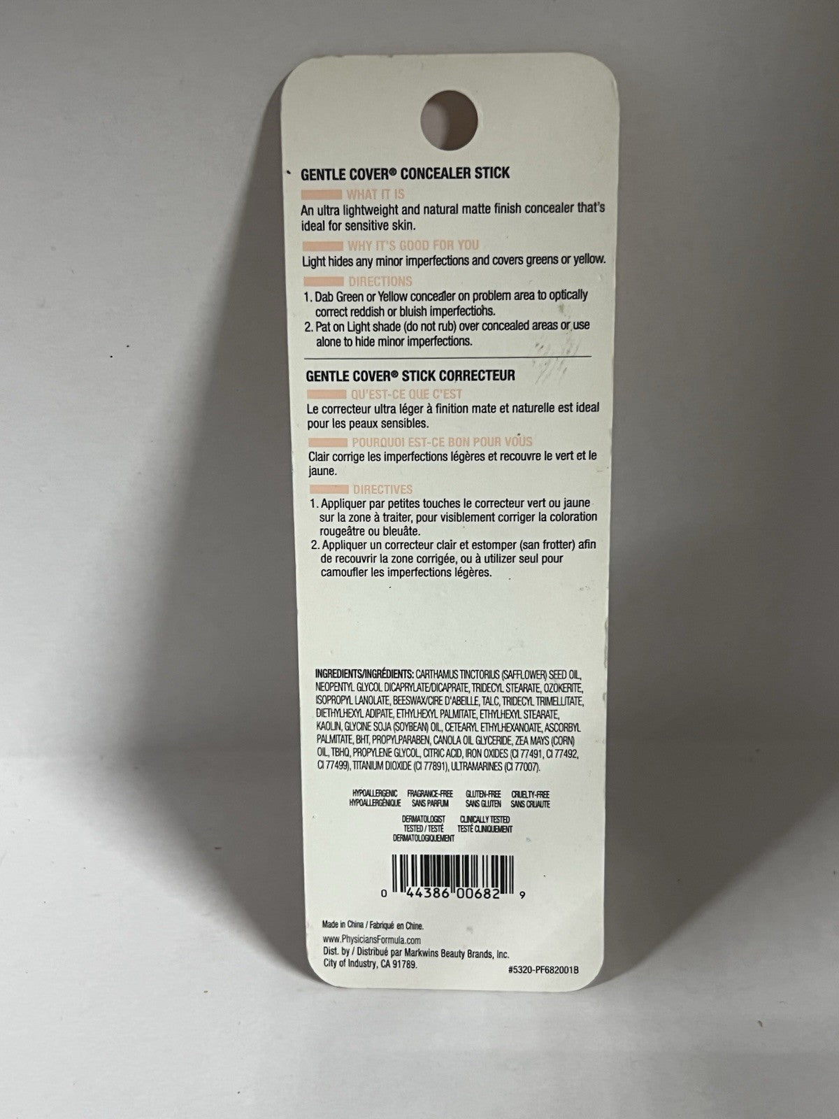 Physicians Formula Gentle Full Coverage Concealer Stick, Light Clair PF682