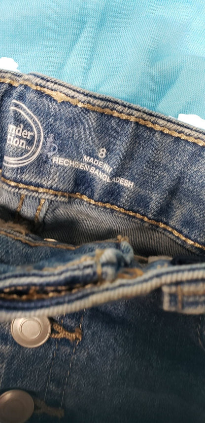Wonder Nation Girl's Denim Blue Jean Shorts &Sleeveless tops Size 7/8