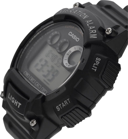 Casio W735H-1AV, Black, 100m Water Resistance /Resin Men Watch w/free Clear case