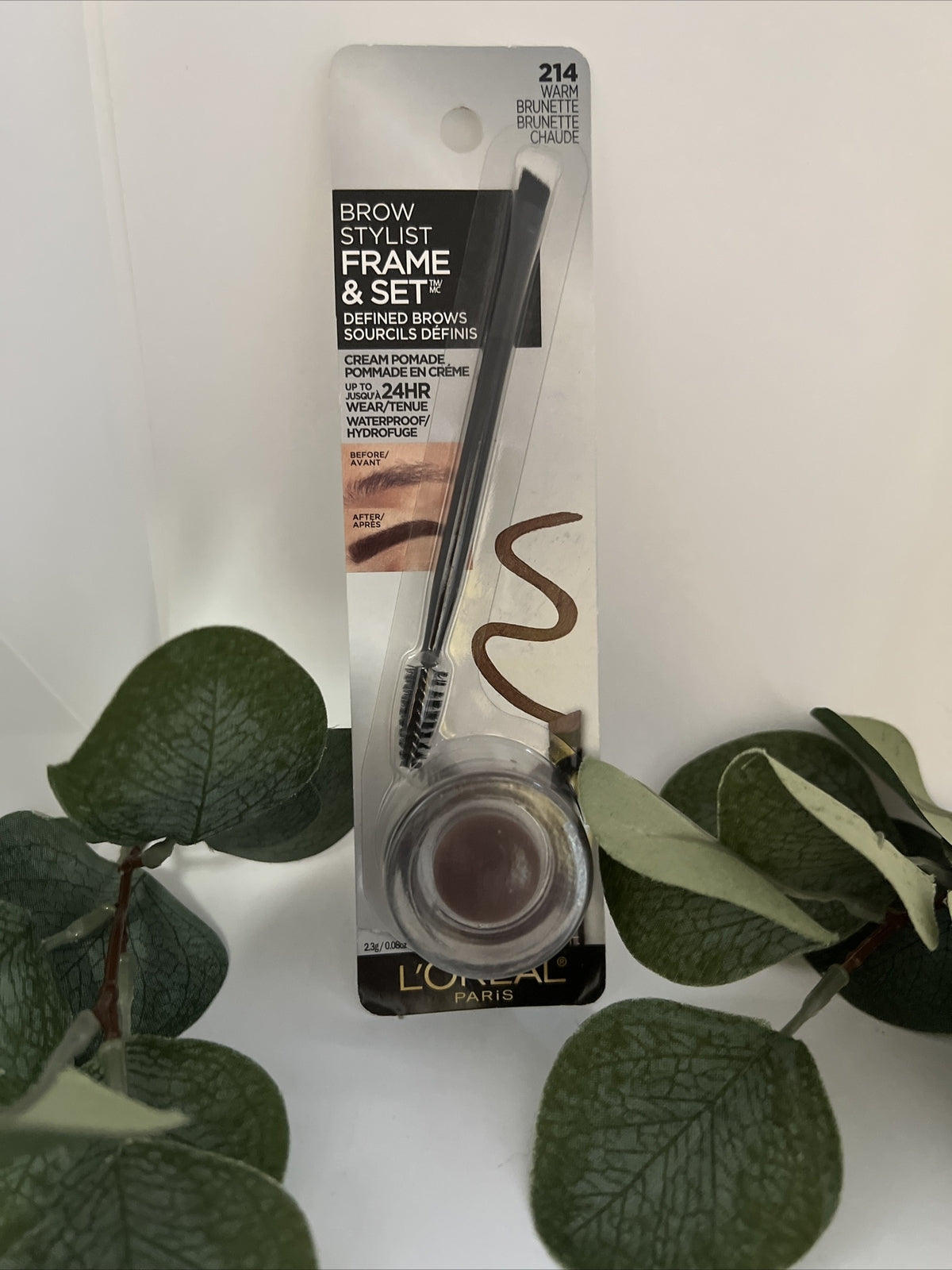 L'Oreal Brow Stylist Frame & Set Cream Pomade (0.08oz/2.3g) Warm Brunette 214