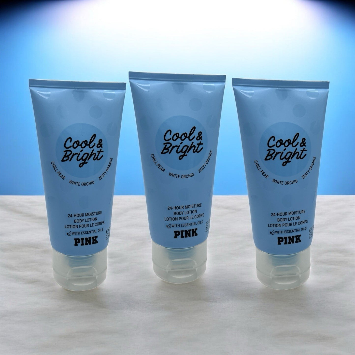 VICTORIA’S SECRET PINK COOL & BRIGHT FRAGRANCE BODY LOTION CREAM 2.5 oz Lot of 3