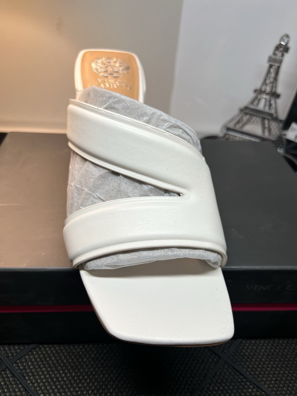 Vince Camuto Leather Strappy Mules Jinani Coconut Cream  Baby Sheep Size 12M
