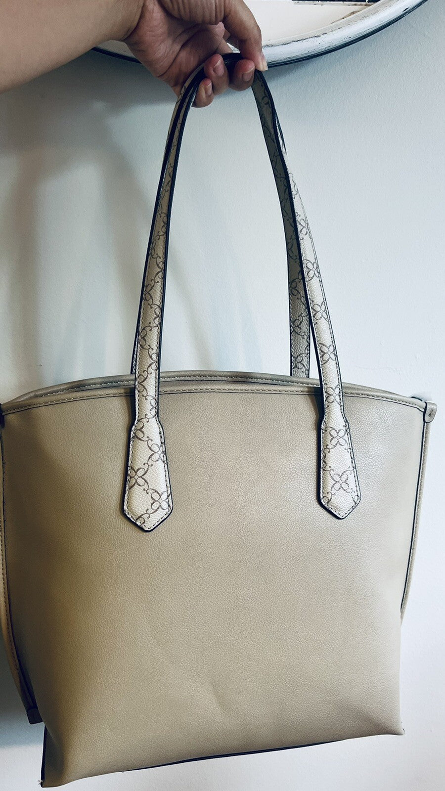 Nine West Jodie Carry all Logo Tote Bag/ Mushroom Multi NWT