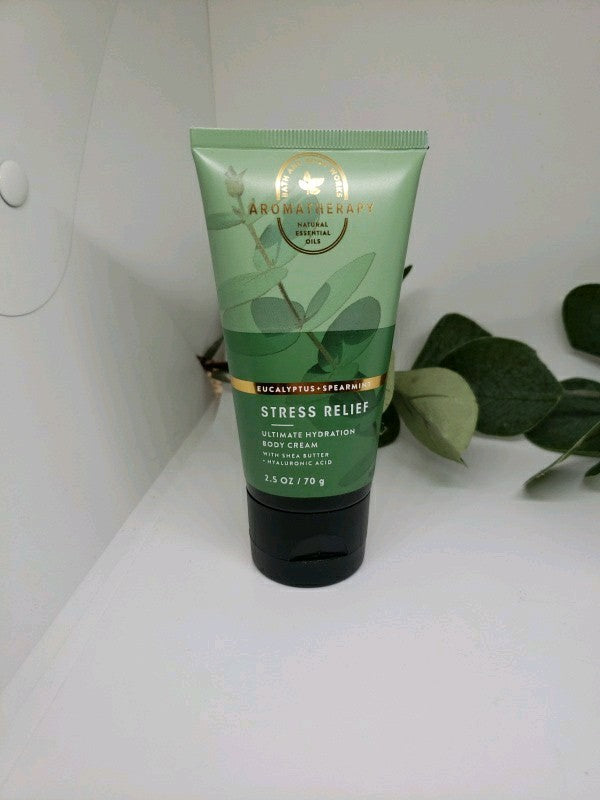 Bath & Body Works STRESS RELIEF  2.5 oz. BODY CREAM Tube & 1 oz. OIL MIST Spray