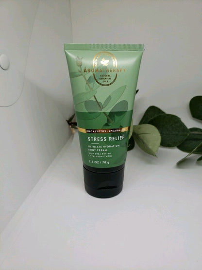 Bath & Body Works STRESS RELIEF  2.5 oz. BODY CREAM Tube & 1 oz. OIL MIST Spray
