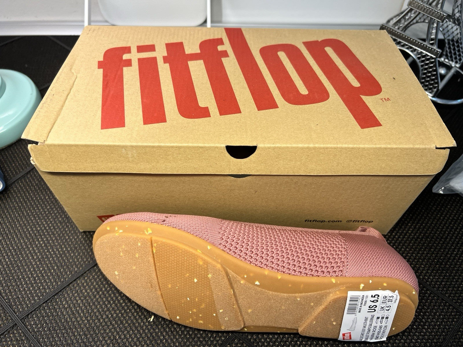 fitflop™ Women's 6.5 Allegro Multi-Knit Ballet Pumps Slip-On Shoes in Warm Rose