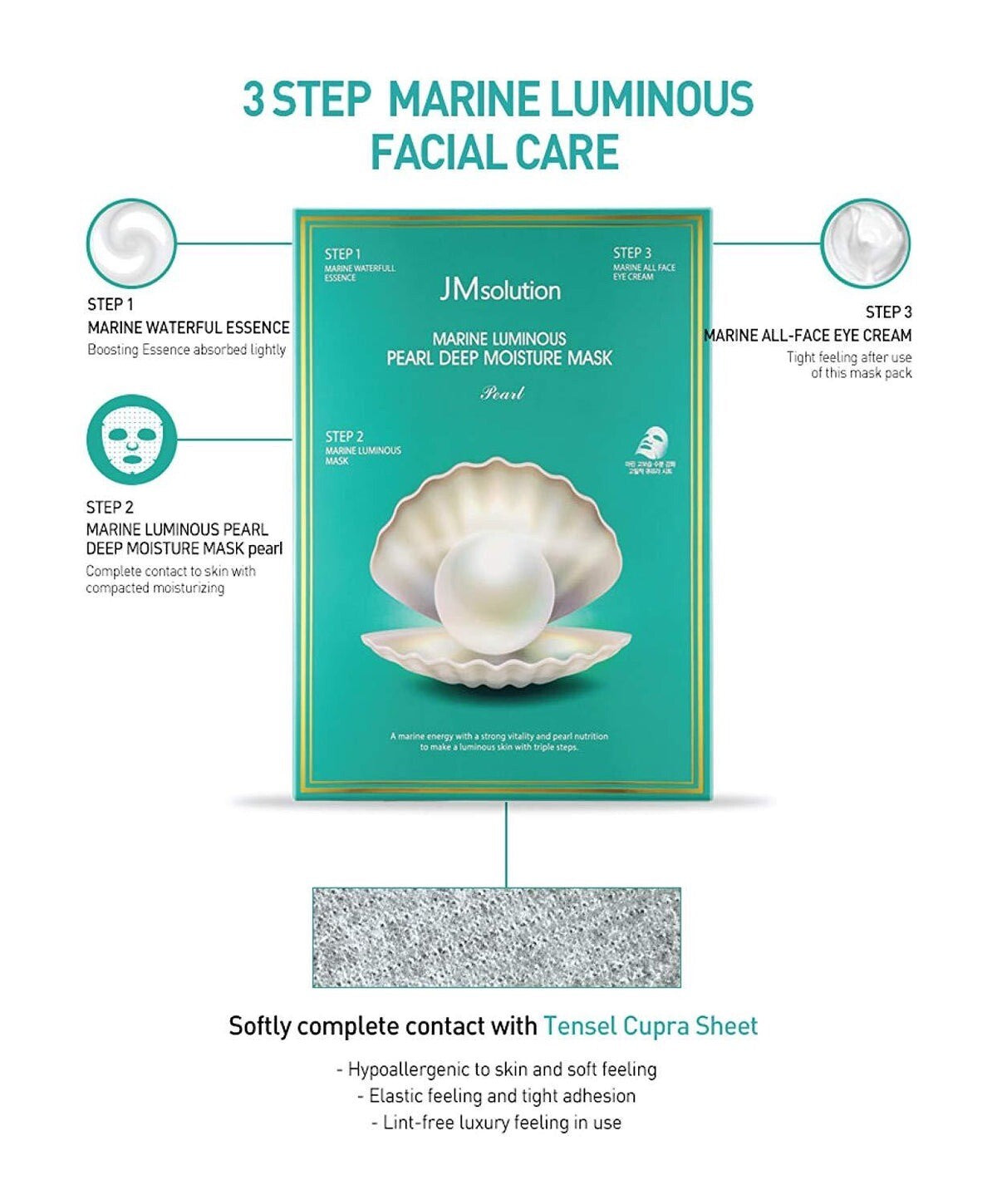 JM Solution Marine Luminous Pearl Deep moisture Mask 10pc Box