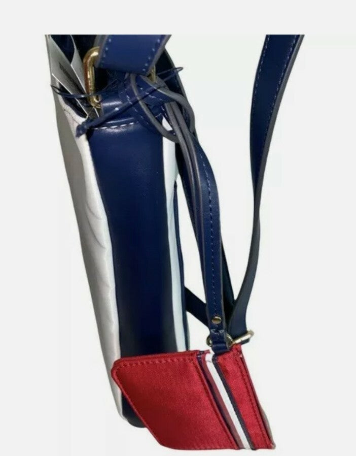 Tommy Hilfiger Shopper Nylon Bag Navy Blue/White/ Red w/ Pouch/Card Case
