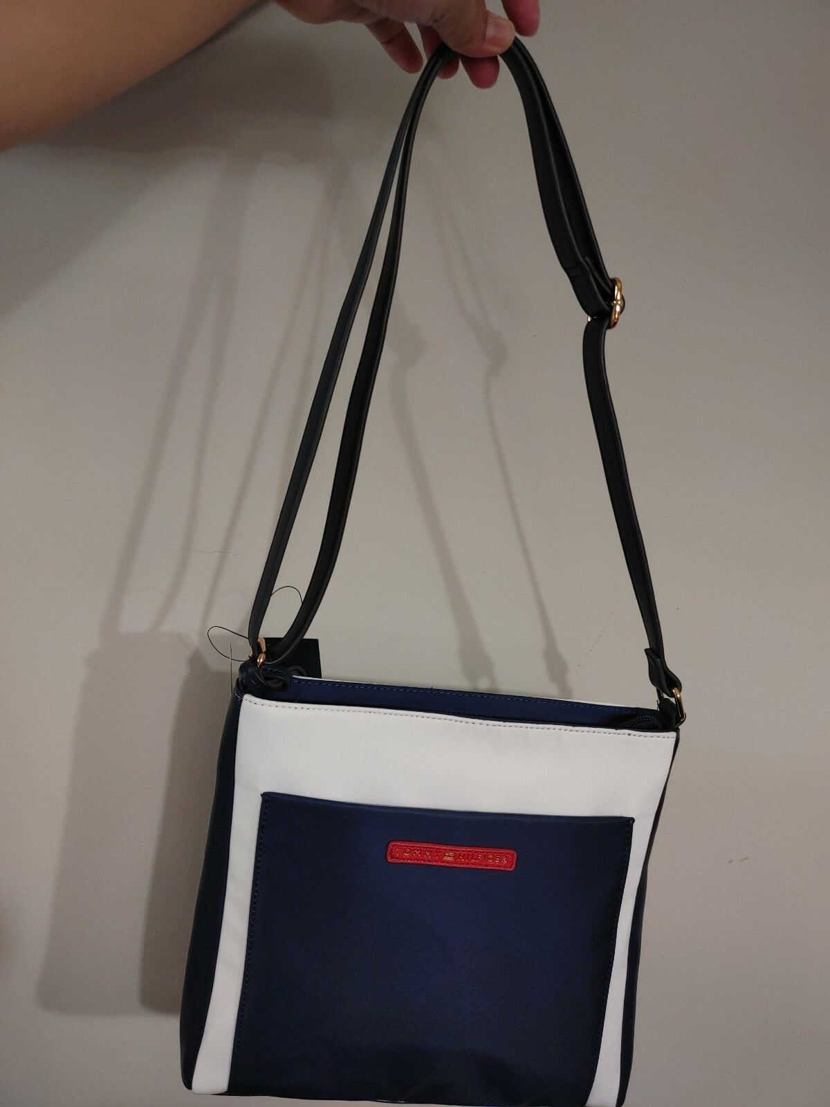 Tommy Hilfiger Shopper Nylon Bag Navy Blue/White/ Red w/ Pouch/Card Case